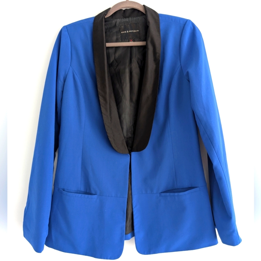 Rock & Republic royal blue tuxedo blazer